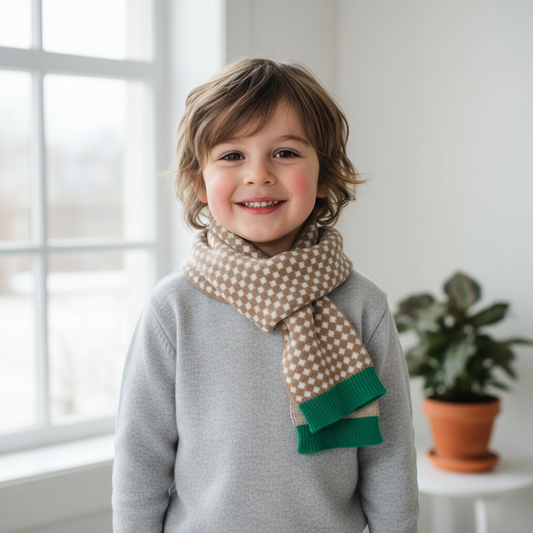 Kids Diamond Check Scarf