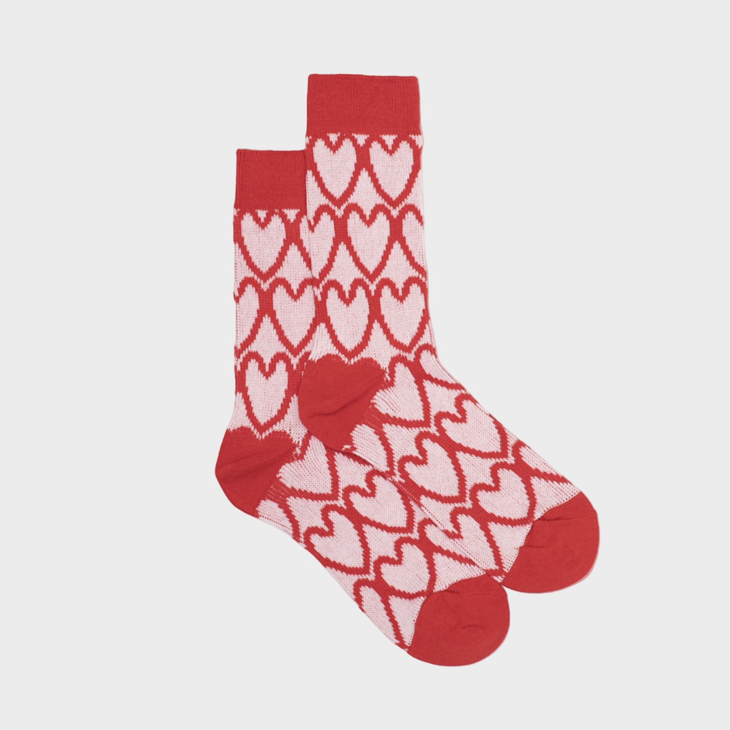 Pink + Red Heart Socks