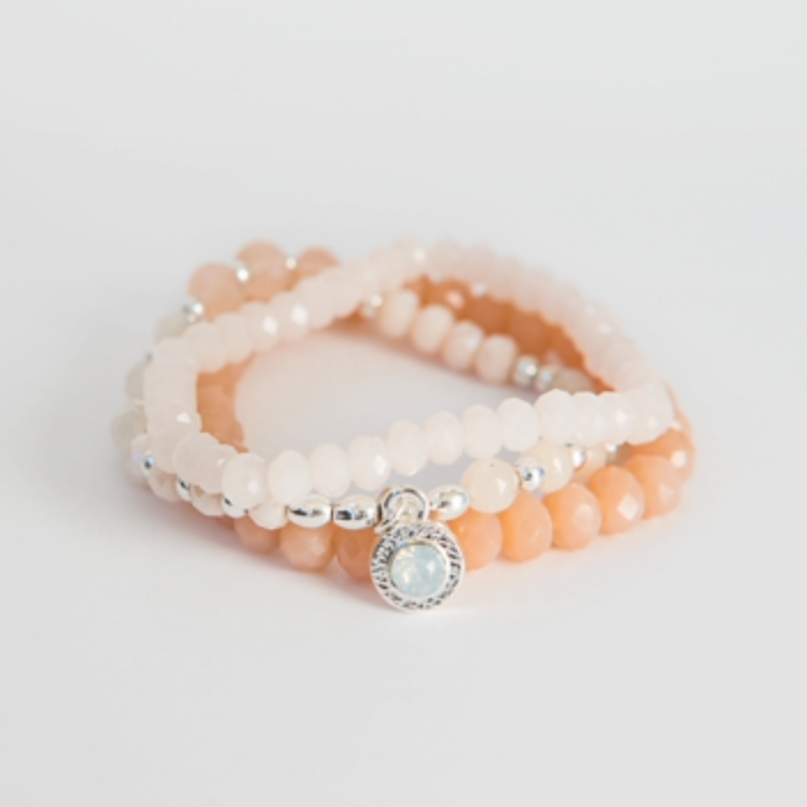 Peach + Quartz Bracelet