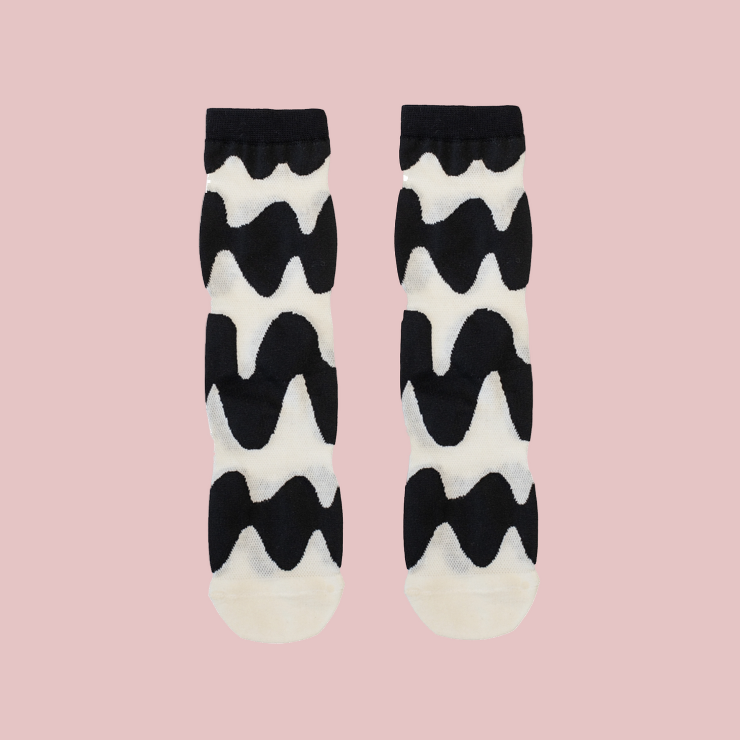 Black + White Wave Socks