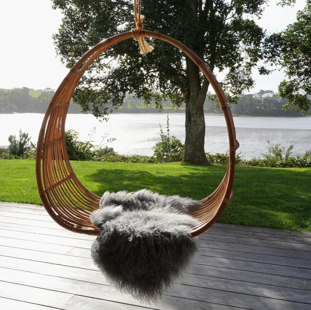 Tibetan Lambskin Rug | Charcoal