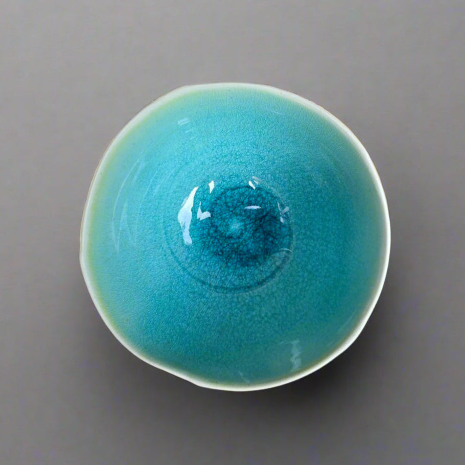 Cleanskin Mid Fire Porcelain Aqua Bowl