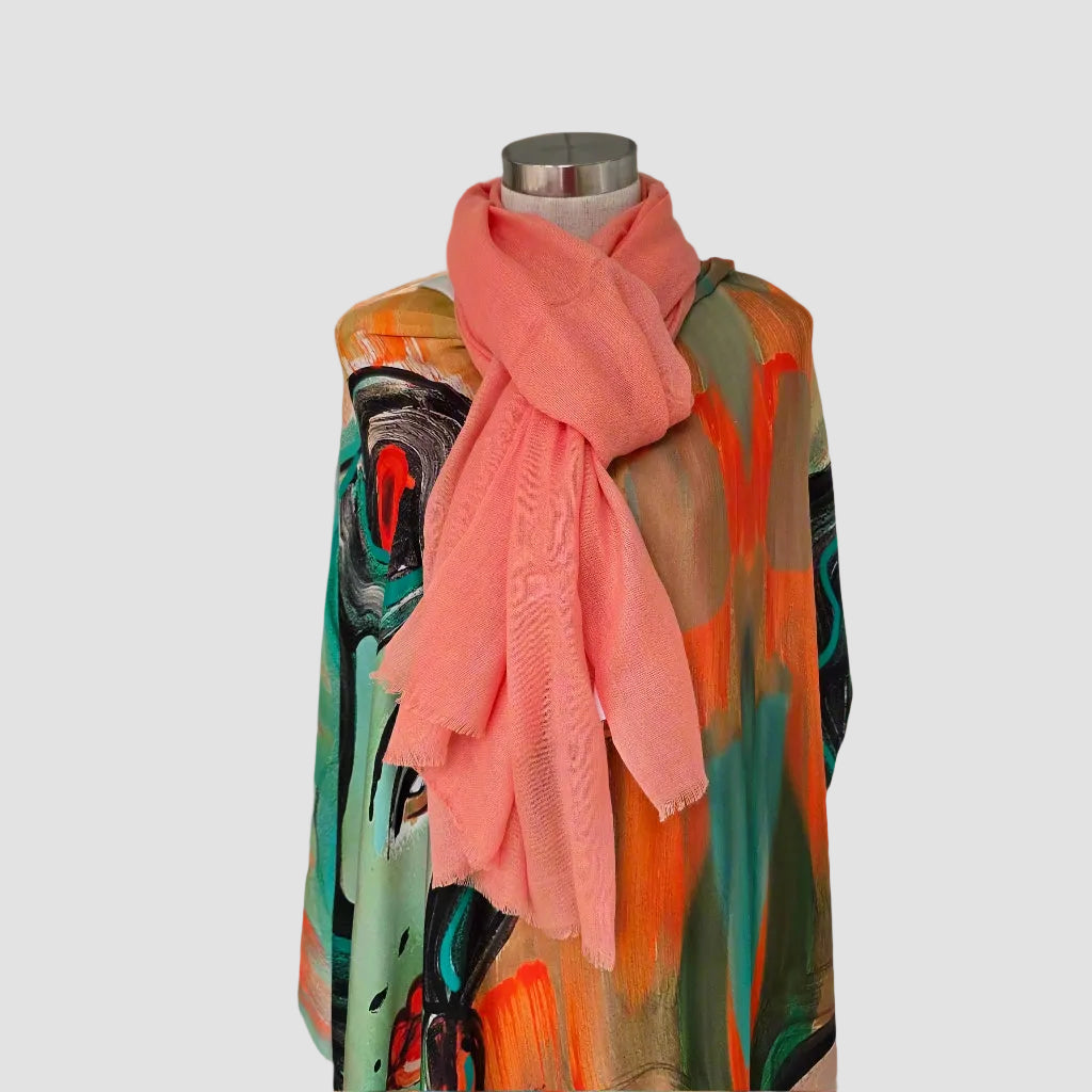 Aspen Coral | Wool Blend Scarf