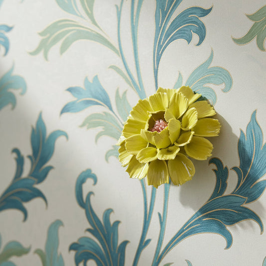 Dahlias Ceramic Wall Flower | Apple Green