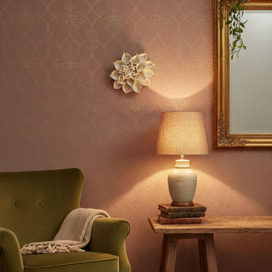 Dahlias Ceramic Wall Flower | White