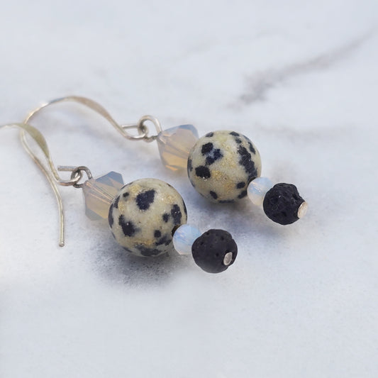 Jasper + Lava Gemstone Earrings | Set 31