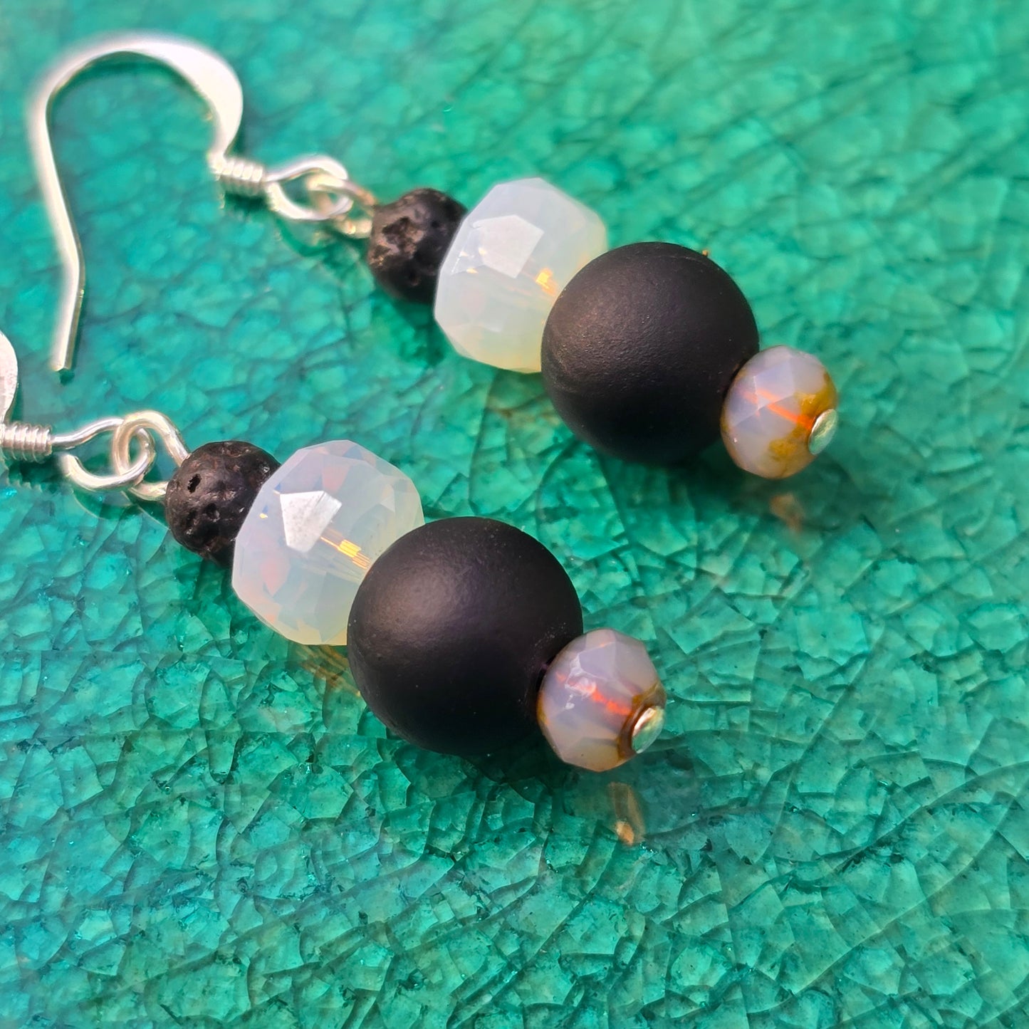 Lava + Agate Quartz Earrings - Set 14 | 2 Styles