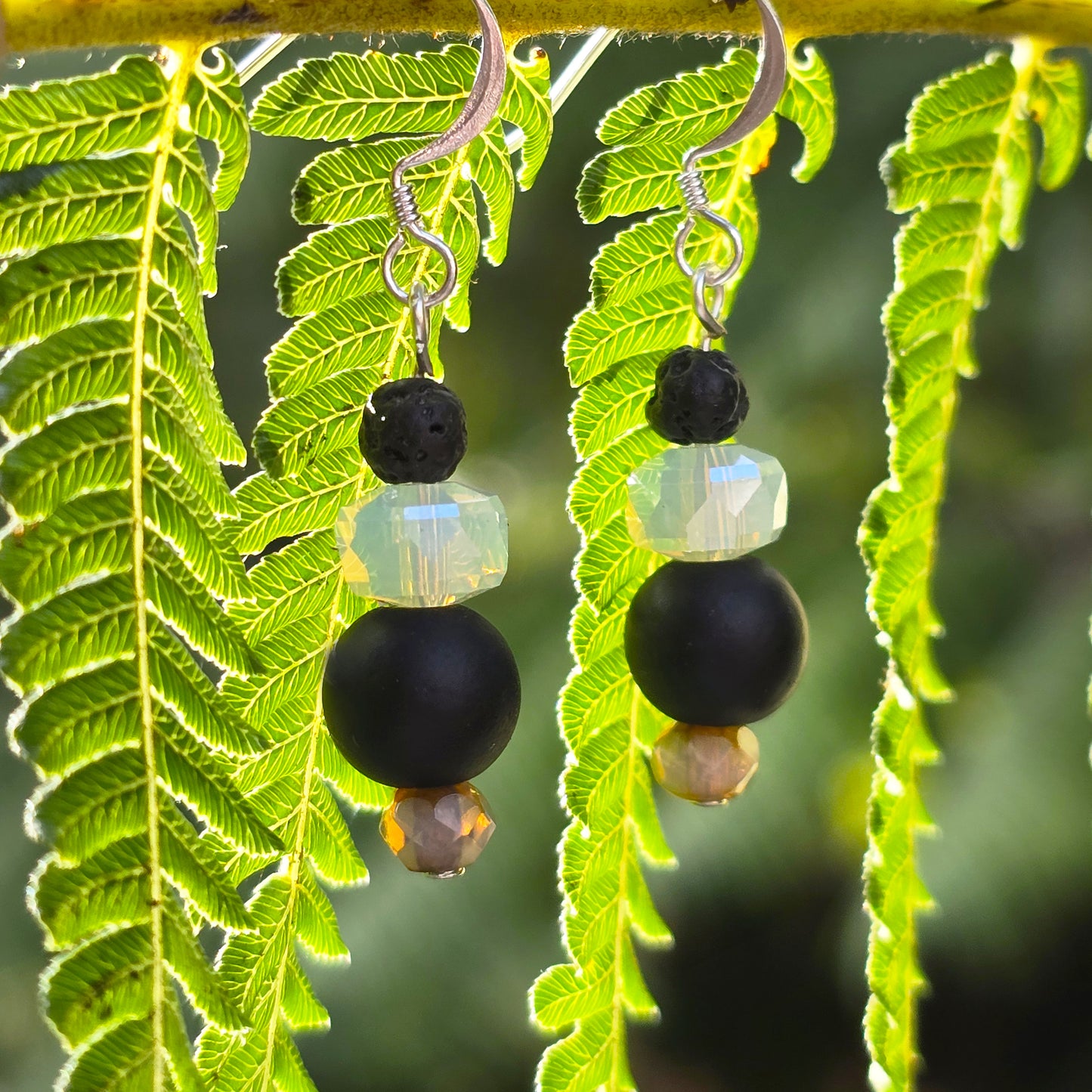 Lava + Agate Quartz Earrings - Set 14 | 2 Styles