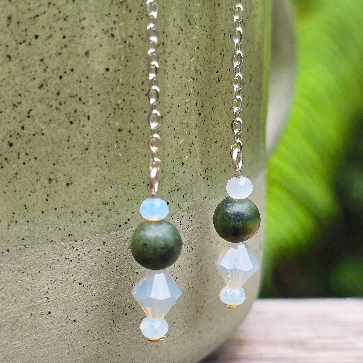 Opalite + Nephrite Jade Earrings | Set 39