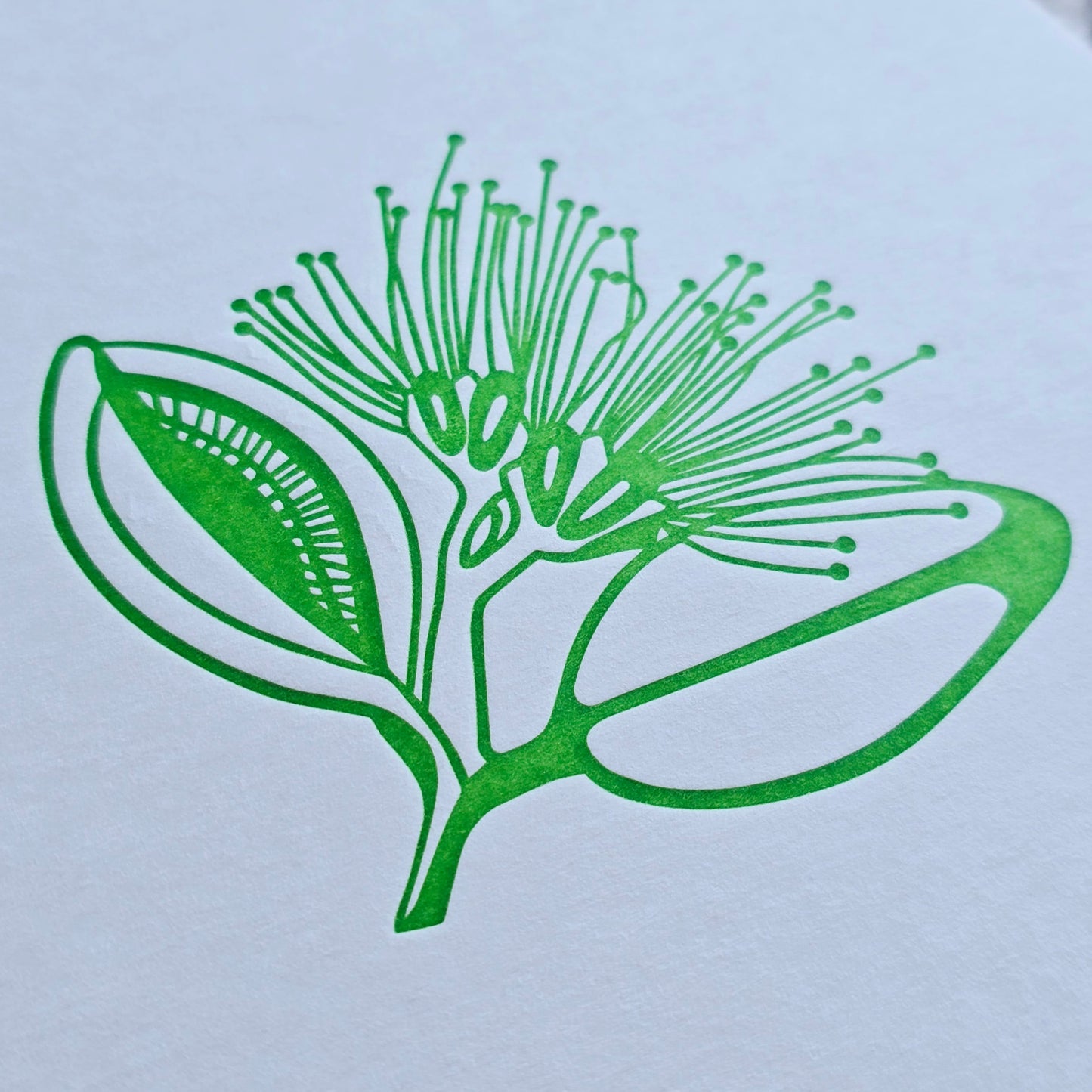 Letterpress Pohutukawa | | Mini Print