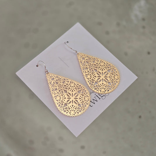Filigree Mid Tear Earrings | Gold Twigg eclectic design house 2