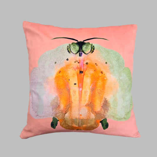 Pastel Moth | Velvet Cushion