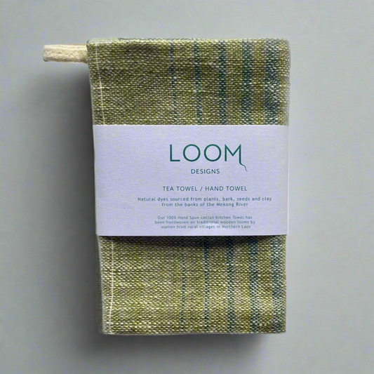 Tea Towel | Green + Natural Stripe
