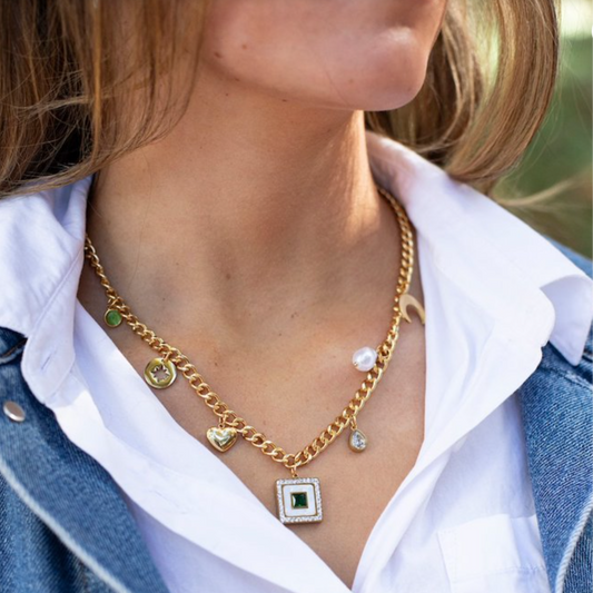 Heart + Pearl Charm Necklace