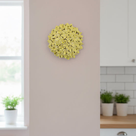 Hydrangea Ceramic Wall Flower | Pistachio