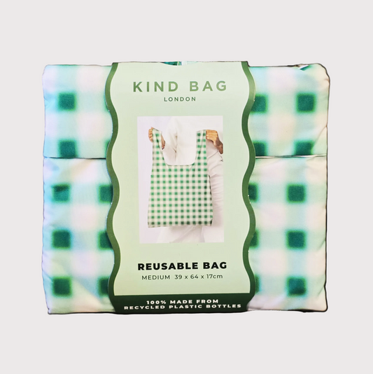 Kind Bag Reusable | Blurred Plaid Green