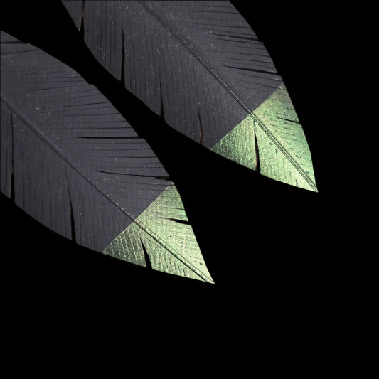 Pique Feather Earrings | Bright Green Tip