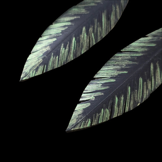 Pique Feather Earrings | Olive