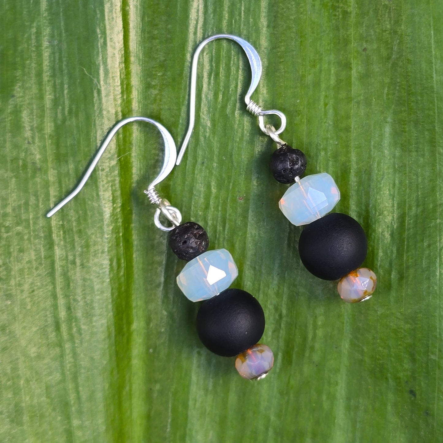 Lava + Agate Quartz Earrings - Set 14 | 2 Styles