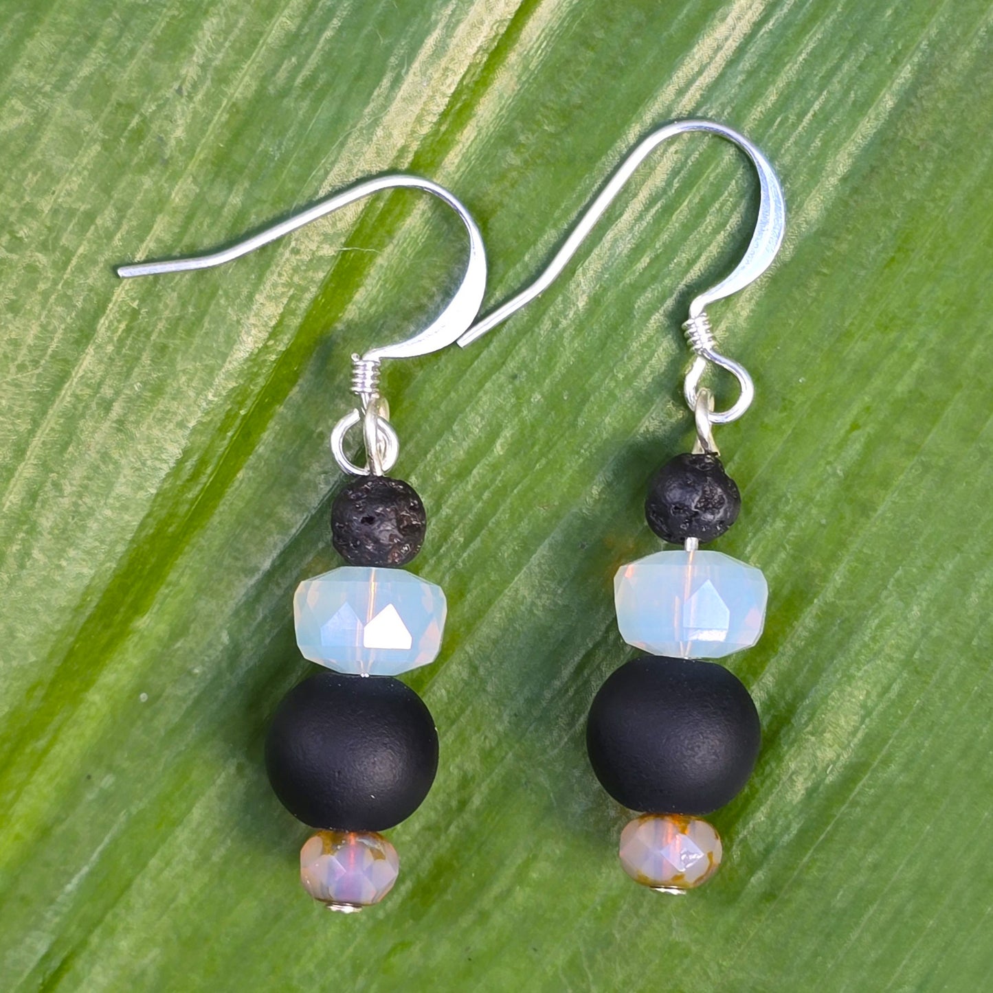 Lava + Agate Quartz Earrings - Set 14 | 2 Styles