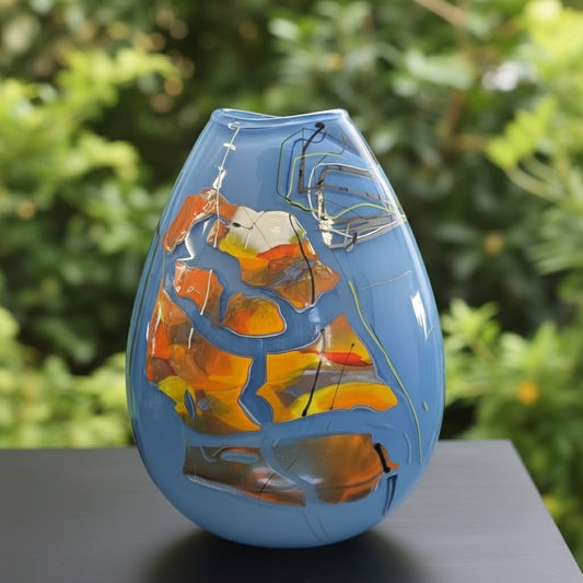 Oval Shard Vase | Stratos Blue