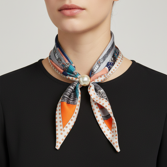 Pearl Neck Scarf | Orange Chelsea