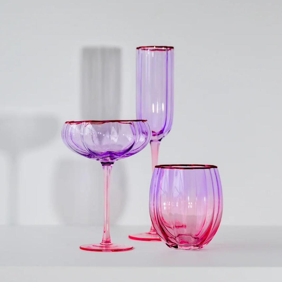 Petal Stemless Glass - Set of 4 | Lilac/Blush