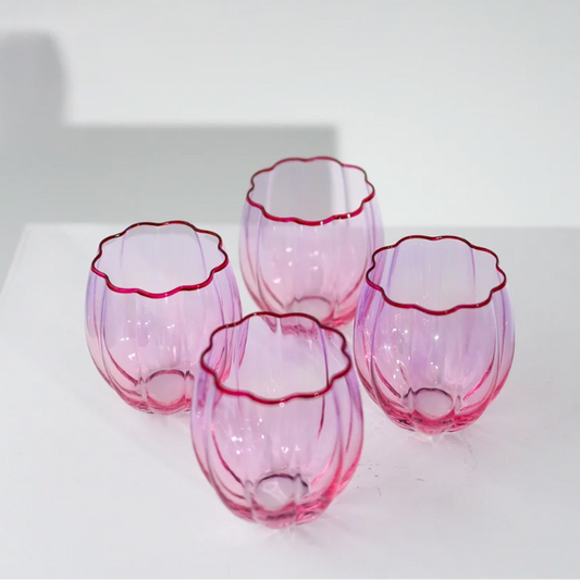 Petal Stemless Glass - Set of 4 | Lilac/Blush
