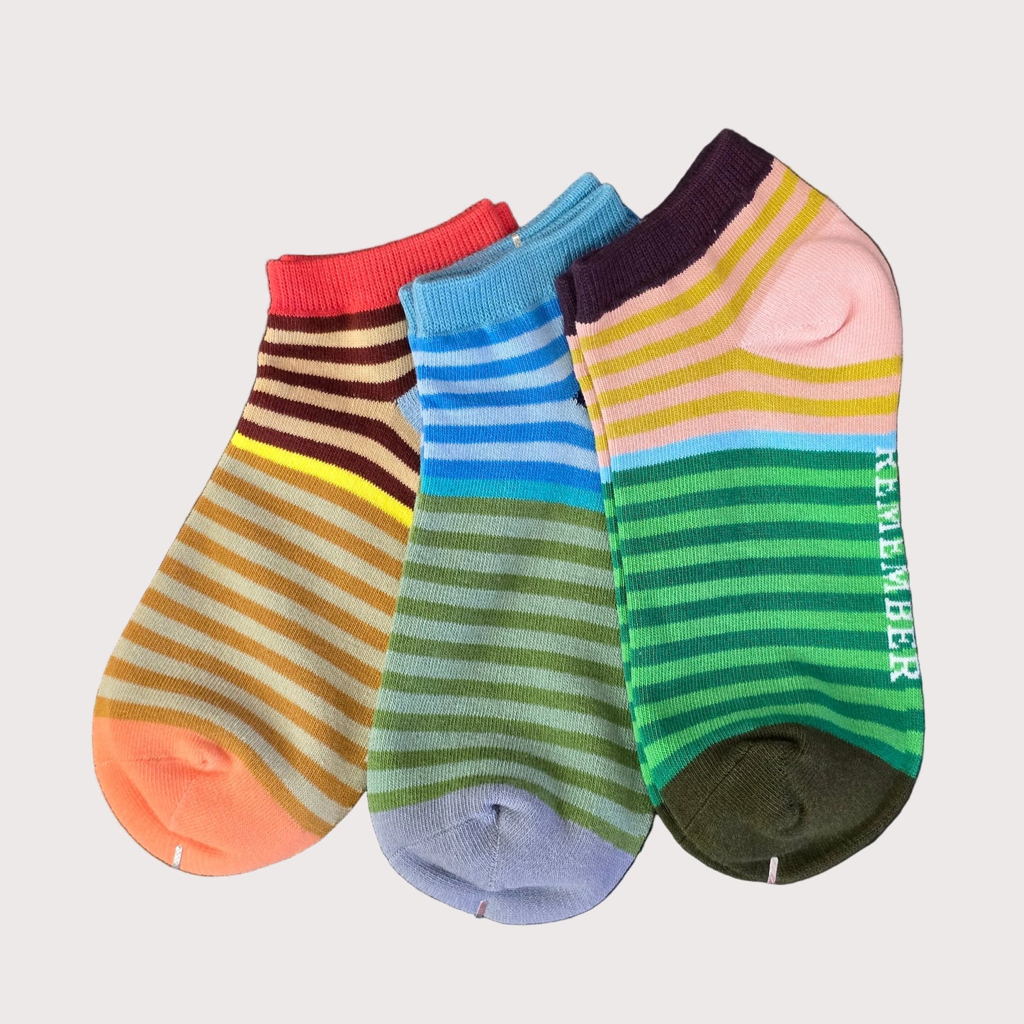 Remember Sneaker Socks | Thin Stripe