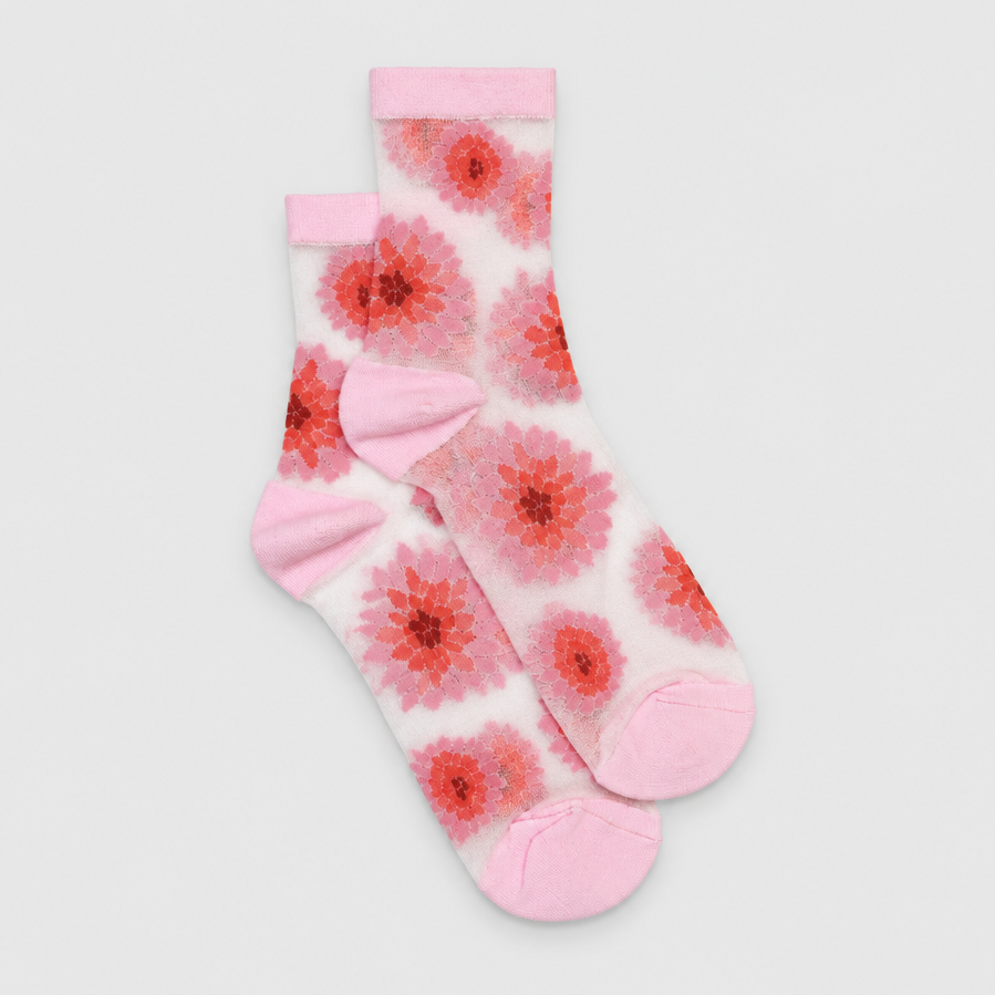 Pink Posey Sheer Socks