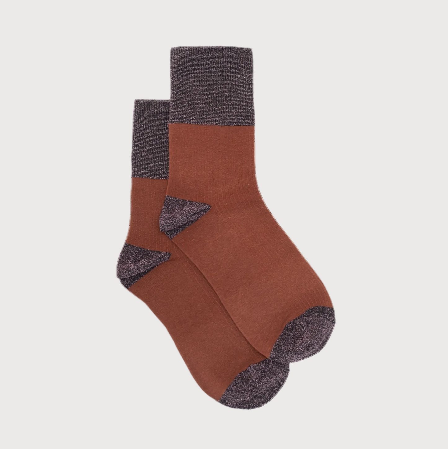 Shimmer Top Socks | Rust & Lilac