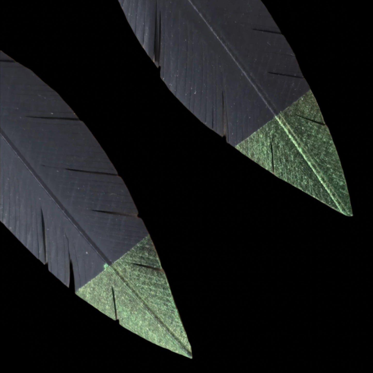 Robin Feather Earrings | Bright Green Tip