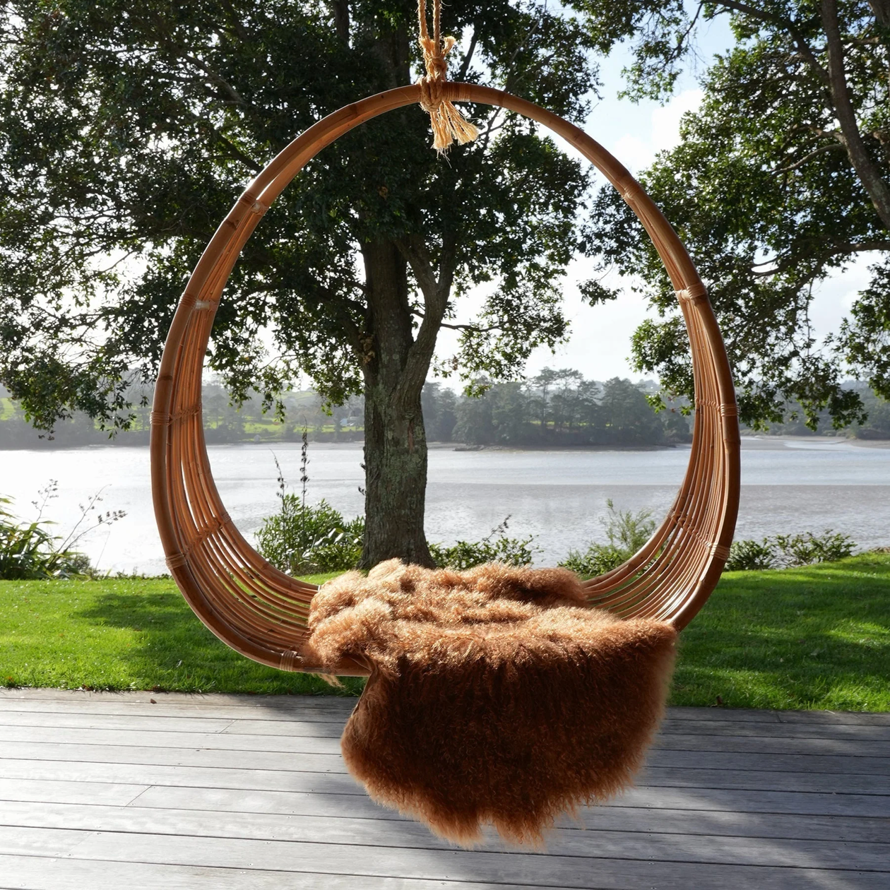 Tibetan Lambskin Rug | Caramel