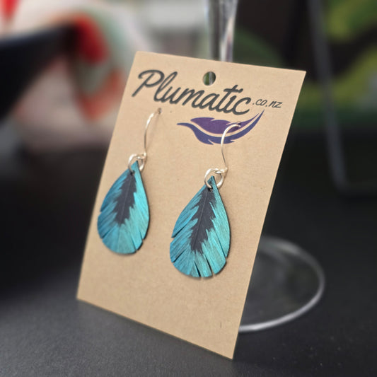 Teardrop Feather Earrings | Turquoise