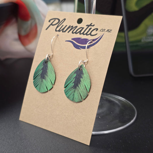 Teardrop Feather Earrings | Bright Green