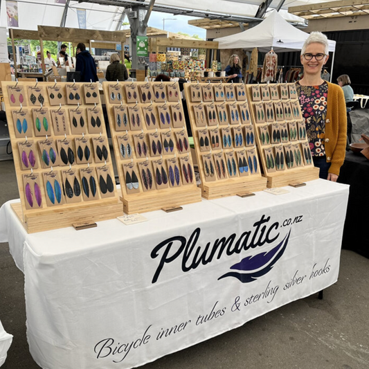 Teardrop Feather Earrings | Green Gold