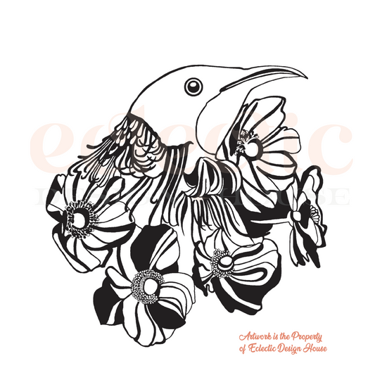 Tui_with_Flora_Womans_T-Shirt_eclecticdesignhouse