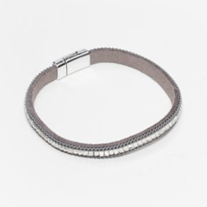 Wrap Bracelet | Single Diamante Grey