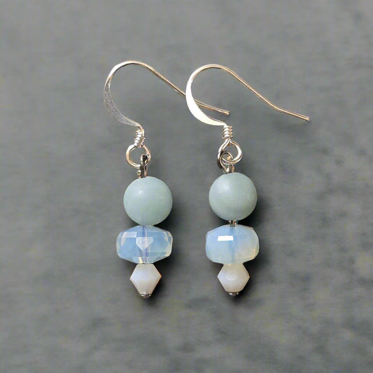 Amazonite + Moonstone Earrings | Set 6