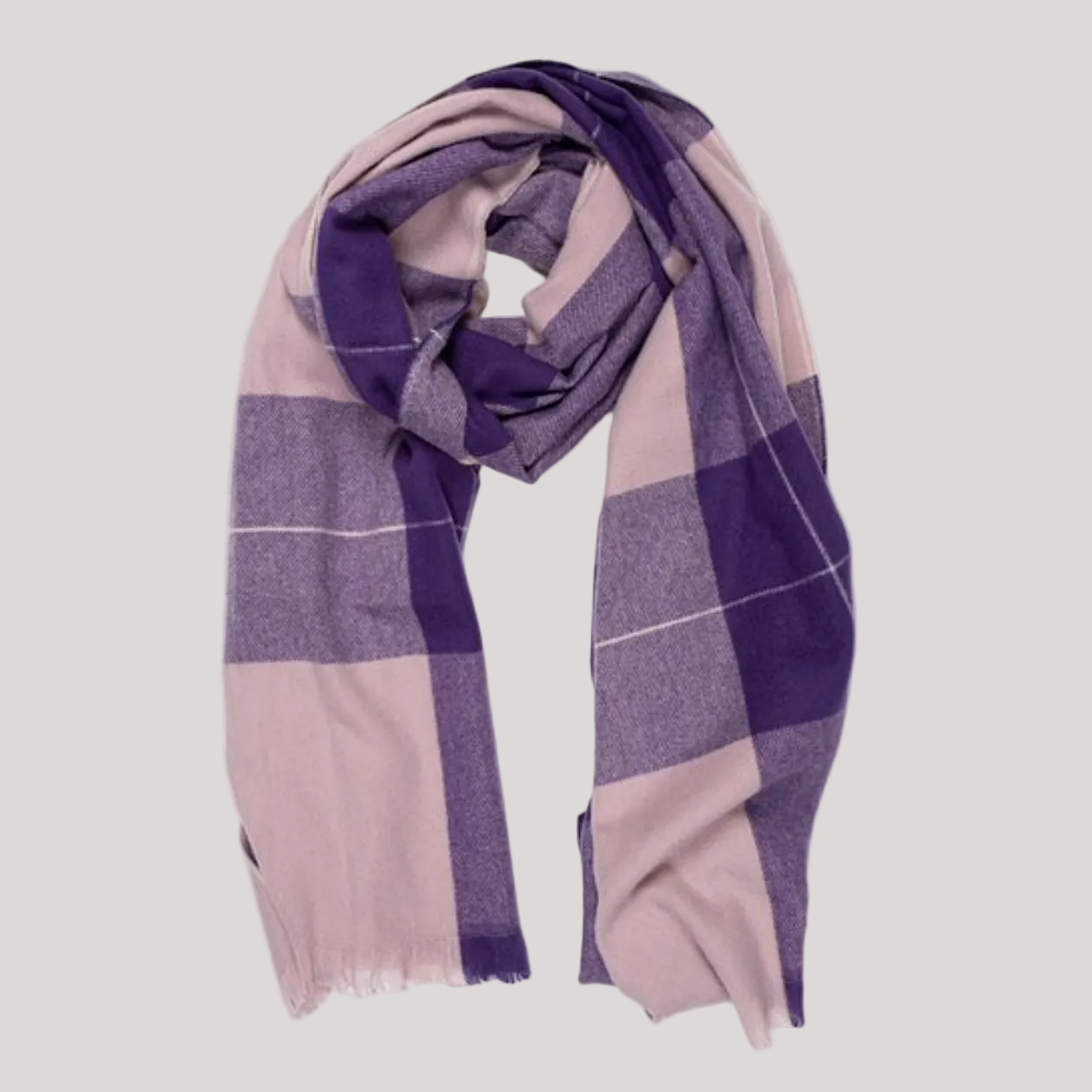 Checked Scarf Lilac