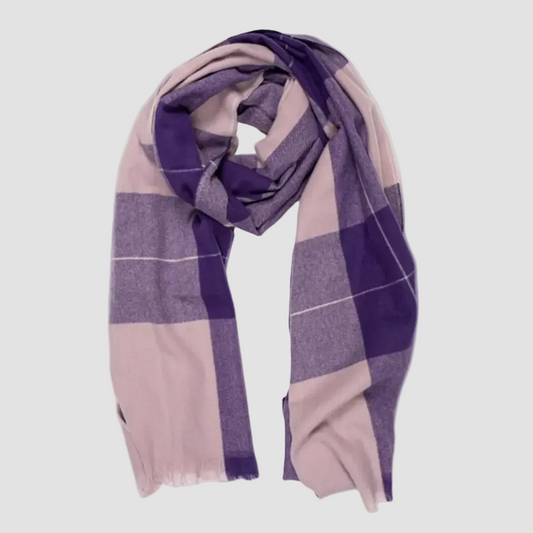 Checked Scarf Lilac