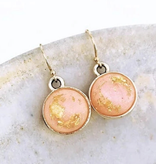 Sphere Resin Droplet Earrings | Peach