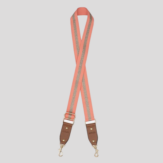Coral + Gold Stripe | Bag Strap