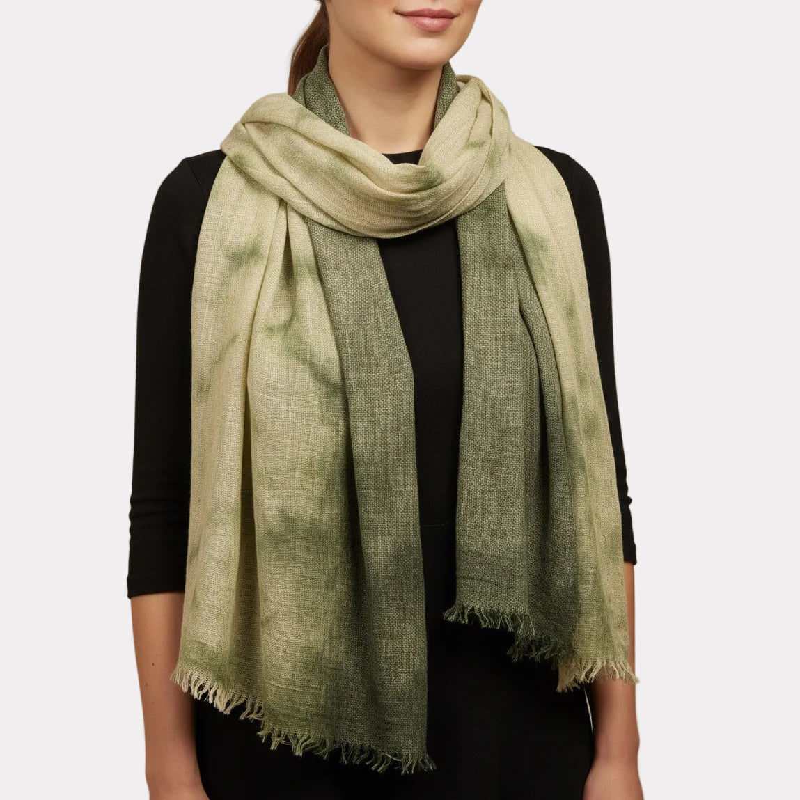 Watercolour Green Scarf