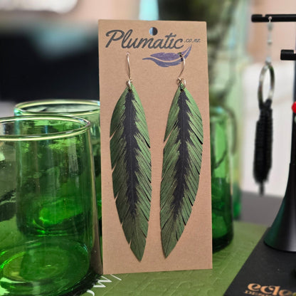 Pique Feather Earrings | Olive