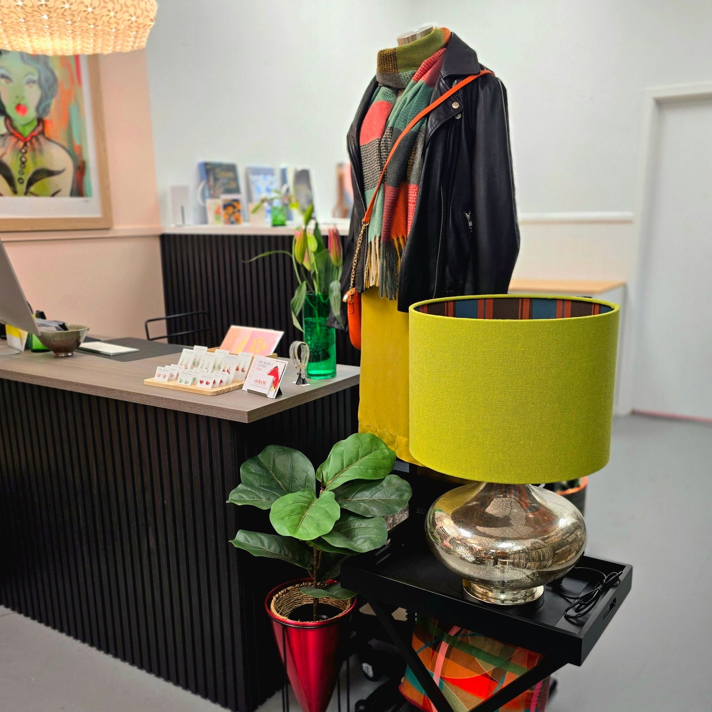 Mercury Chartreuse Tartan Lamp