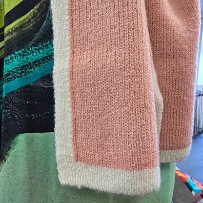 Pink + Oat Trim Scarf