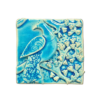Kereru with Flora | Ceramic Wall Art