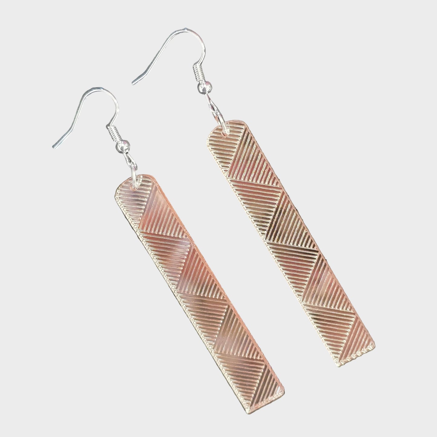 Pacifica Unity Bar | Rose Gold Mirror Earrings