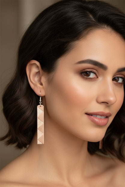 Pacifica Unity Bar | Rose Gold Mirror Earrings